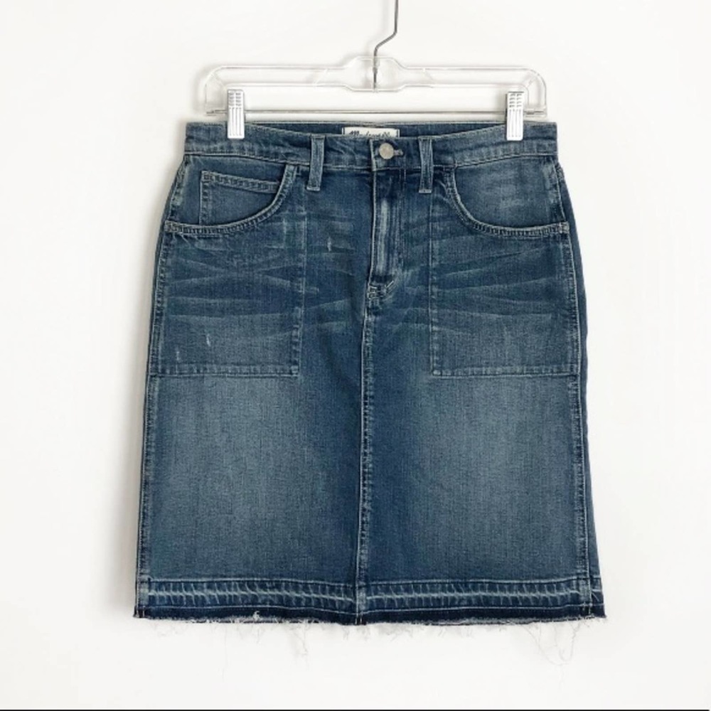 New Madewell Released Raw Edge Hem Denim Skirt B8647 Size 28